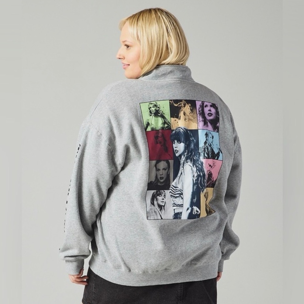 Taylor Swift Gray Sherpa-Lined Zip Hoodie